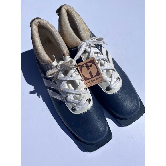 Vintage Heierling Blue Leather Cross Country Ski Boots Men Size EU 48/US 15 main image 6